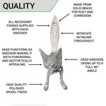 Fox Head Door Knocker - Polished Nickel - tradefit - 4