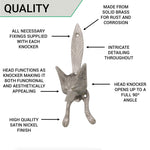 Fox Head Door Knocker - Satin Nickel - tradefit - 4