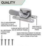 Narrow Fitch Pattern Sash Window Fastener - 64mm - Satin Chrome - tradefit - 4