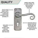 Iron Lever Curly Rustic Pewter Lock Set - tradefit - 4