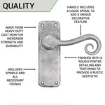 Iron Lever Curly Rustic Pewter Latch Set - tradefit - 4