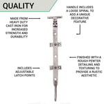 Iron Shepherd Crook Casement Stay Rustic Patina 300mm / 12inch - tradefit - 5