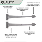 Arrow Head Door and Gate Hinge - 465mm/18inches - Black Antique Iron - tradefit - 4