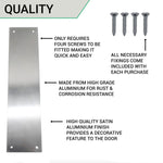 Door Finger Push Plate - 305x76mm - Satin Aluminium - tradefit - 4