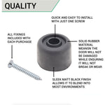 Black Rubber Floor Mounted Door Stop - Pack of 2 - tradefit - 4
