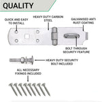Heavy Secure Bolt On Hasp & Staple - 8 inch - Galvanised - tradefit - 5
