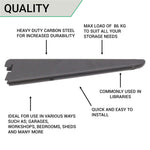 Twin Slot Shelving - Bracket - Black - 220mm - tradefit - 7