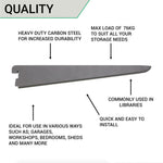 Twin Slot Shelving - Bracket - Black - 270mm - tradefit - 7