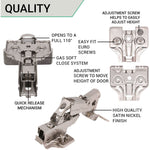 35mm Clip On Sprung Soft Close Kitchen Cabinet Hinge - INSET 165 Deg c/w Euro Screw on Plate - tradefit - 4
