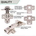 35mm Clip On Sprung Soft Close Kitchen Cabinet Hinge - FULL OVERLAY 110 Deg c/w Screw on Plate - tradefit - 3