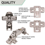 35mm Clip On Sprung Soft Close Kitchen Cabinet Hinge - HALF OVERLAY 165 Deg c/w Screw on Plate - tradefit - 4