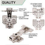35mm Clip On Sprung Soft Close Kitchen Cabinet Hinge - HALF OVERLAY 110 Deg c/w Euro Screw on Plate - tradefit - 4