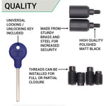Locking Security Sash Window Stop Set - Pack of 2 with Key - Matt Black - tradefit - 5