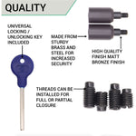 Locking Security Sash Window Stop Set - Pack of 2 with Key - Matt Bronze - tradefit - 5