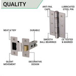 Glass and Satin Nickel Mortice Door Knob Kit - 76mm Latch - tradefit - 4