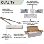 Fire Door Closer - Power Size 3 - 6 - Silver - tradefit - 6