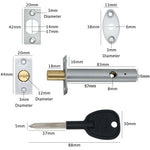 Concealed Door Security Rack Bolt Pack of 2 - 86mm - Satin - Pack 2 Bolts + 2 Keys - tradefit - 2
