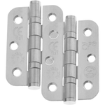 Satin Stainless Fire Door Hinges - 3 Inch/76mm - Grade 7 Steel Ball Bearing - Pack 2 - Radius - tradefit - 4