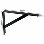 Shelf Bracket Strong Beam Industrial Reinforced Stay arm Shelving Heavy Duty Single - 250 x 300 x 30 x 4mm - Black - PAIR - tradefit - 4