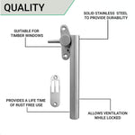 Casement Window Fastener Mortice Plate - Right Hand - Stainless Steel - tradefit - 4