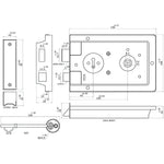 Traditional Black Retro Rim Sash Lock + Plastic Door Knob Kit Latch Cottage Door - tradefit - 4