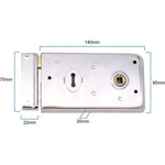 Rim Sashlock Surface Mounted Lock - 140 x 85mm - Polished Chrome - tradefit - 3