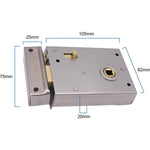 Rim Latch Snib Lock Satin Chrome Surface Mounted Lock for Bathrooms 105 x 82mm - tradefit - 2