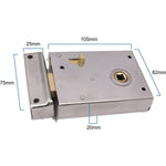 Rim Latch With Locking Snib - Polished Chrome - tradefit - 2