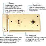 Narrow Rim Sashlock - 150mm - Brass Plated - tradefit - 2