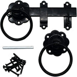 HD Gate Kit - Ring Latch - 350mm Hinges - 150mm Brenton Bolt - Black - tradefit - 5