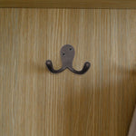 Double Robe Hook Iron Victorian British Pattern - 52mm - Pewter Polished Iron - tradefit - 5
