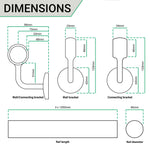 Handrail Kit - Interior Use - 3600mm - Satin Brass - tradefit - 5