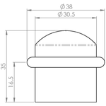 Dome Top Floor Mounted Door Stop - 30mm Diameter - Polished Chrome - tradefit - 2