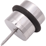 Dome Top Floor Mounted Door Stop - 30mm Diameter - Polished Chrome - tradefit - 3