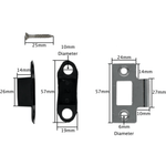 Tubular Latch Faceplate Strike Frame Keep and Dust Box - Polished Chrome - tradefit - 3