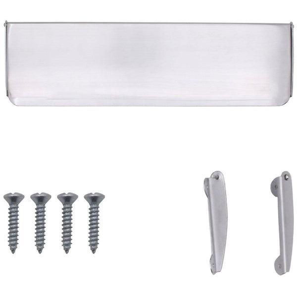 Curved Interior Inner Letter Box Tidy Flap - 355x127mm - Satin Chrome - tradefit - Featured Image