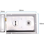 Traditional Rim Sashlock - Surface Mounted Lock 156 x 106mm - Polished Chrome - tradefit - 3