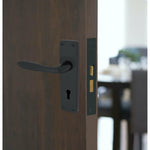 Sassari Matt Black Lever Lock Door Handles - Keyhole - tradefit - 5