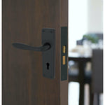Sassari Matt Black Lever Door Handle Pack - 64mm Sashlock - tradefit - 5