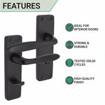 Sassari Matt Black Lever Door Handles - Bathroom - tradefit - 2