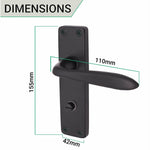 Sassari Matt Black Lever Door Handles - Bathroom - tradefit - 3