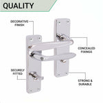 Sassari Polished Chrome Lever Door Handle - Bathroom - tradefit - 4