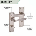 Sassari Satin Nickel Lever Door Handles - Bathroom - tradefit - 4