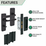 Sassari Matt Black Lever Door Handle Pack - 64mm Bathroom Lock - tradefit - 2