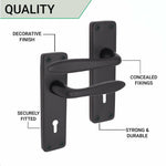 Sassari Matt Black Lever Lock Door Handles - Keyhole - tradefit - 4