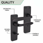Sassari Matt Black Lever Door Handles - Bathroom - tradefit - 4