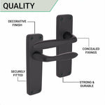 Sassari Matt Black Lever Door Handles - Latch - tradefit - 4