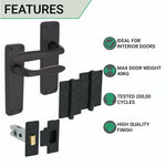 Sassari Matt Black Lever Door Handle Pack - Latch - tradefit - 2