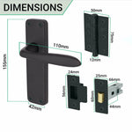 Sassari Matt Black Lever Door Handle Pack - Latch - tradefit - 3