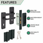 Sassari Matt Black Lever Door Handle Pack - 64mm Sashlock - tradefit - 2